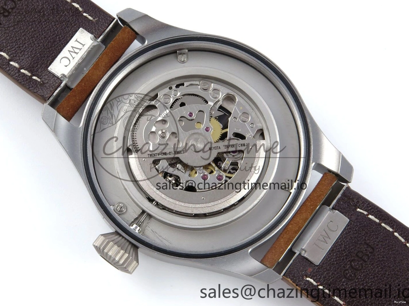 MIROTIME 0415 Big Pilot IW329701 M+F 1:1 Best Edition Black Dial on Brown Leather Strap MY RelaxedFit 7005